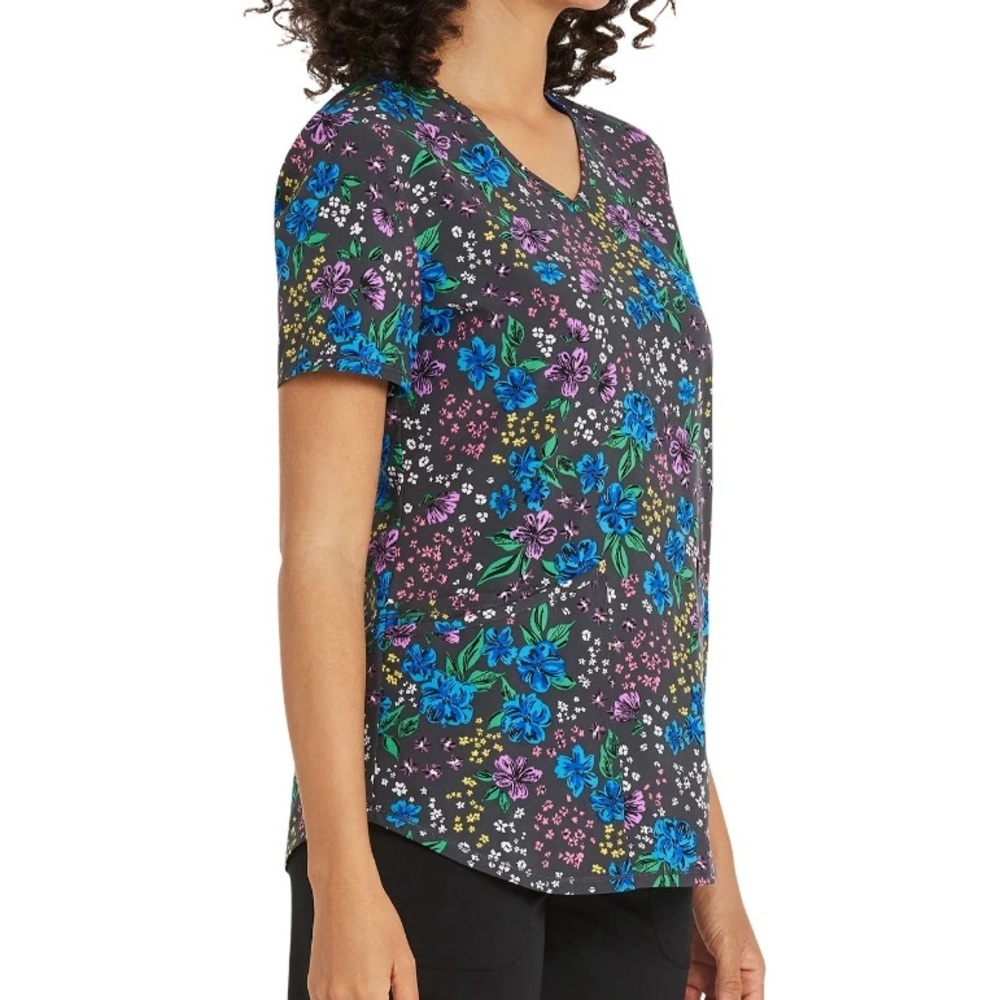 NEW Scrubstar Size 3XL Women's Flower Blooming Petals V-Neck Scrub Top - Picture 5 of 6
